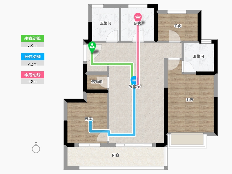 浙江省-温州市-卓越维港-83.20-户型库-动静线