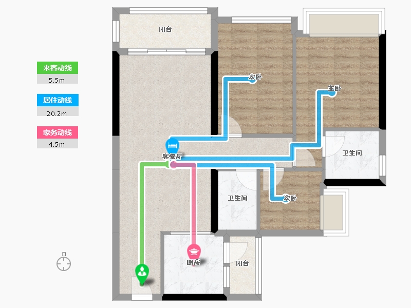 贵州省-贵阳市-碧桂园印象花溪-79.10-户型库-动静线