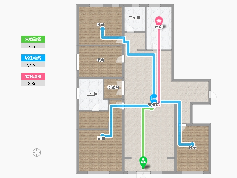 天津-天津市-​宜禾溪岸-208.00-户型库-动静线