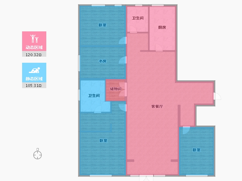 天津-天津市-​宜禾溪岸-208.00-户型库-动静分区