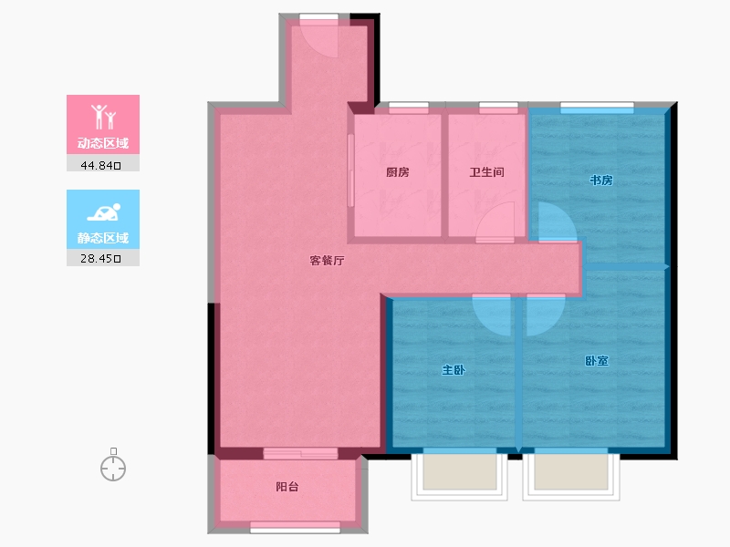 天津-天津市-通新润府-65.61-户型库-动静分区