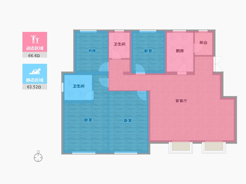 天津-天津市-​宜禾溪岸-117.60-户型库-动静分区