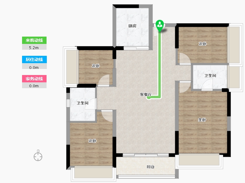 广东省-东莞市-粤港湾华堂里·3号-95.03-户型库-动静线