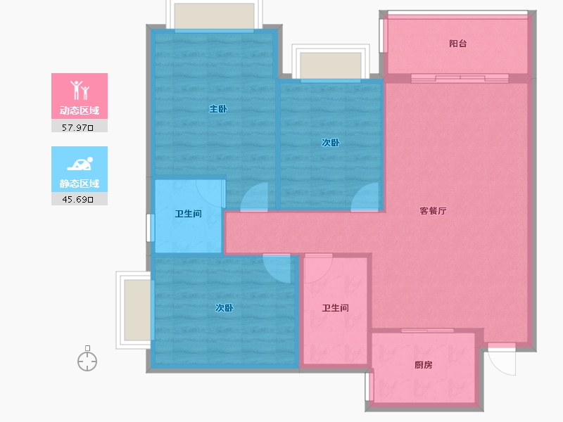 湖南省-怀化市-书香苑-99.00-户型库-动静分区