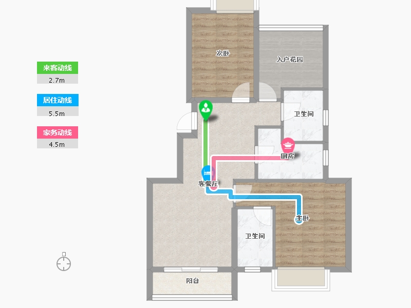 湖南省-长沙市-合能·枫丹星悦-73.66-户型库-动静线