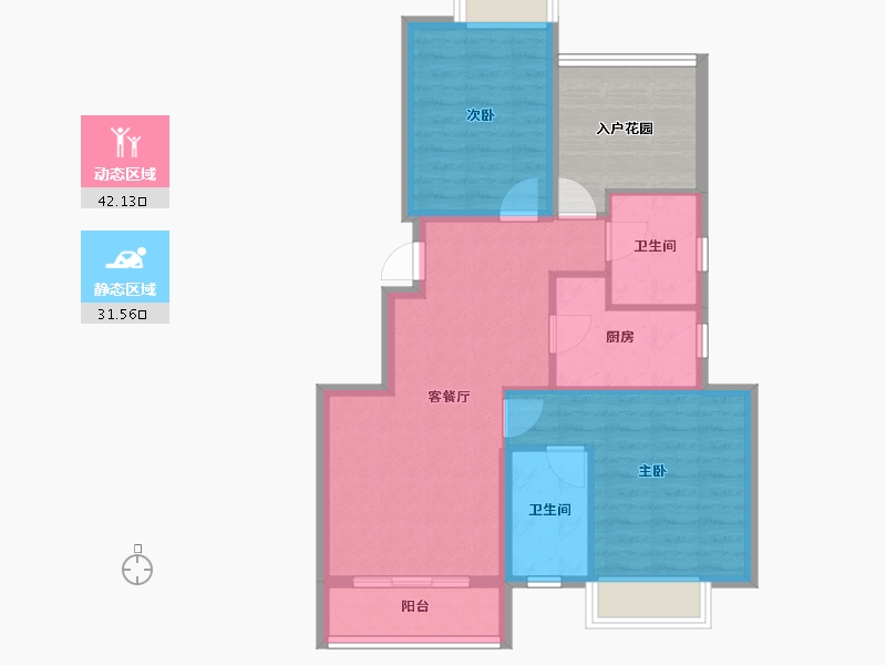 湖南省-长沙市-合能·枫丹星悦-73.66-户型库-动静分区