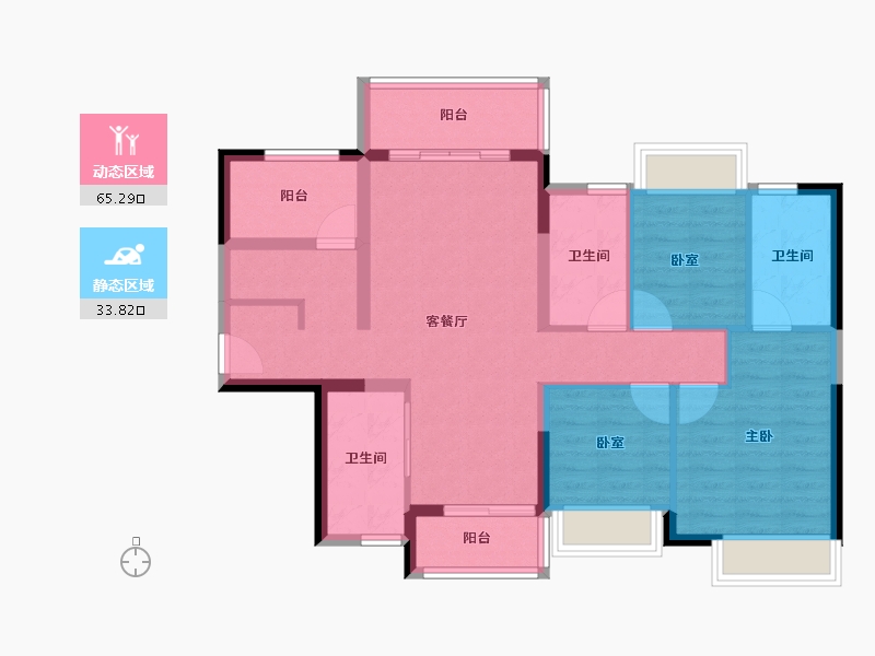 广东省-佛山市-招商悦府-88.00-户型库-动静分区