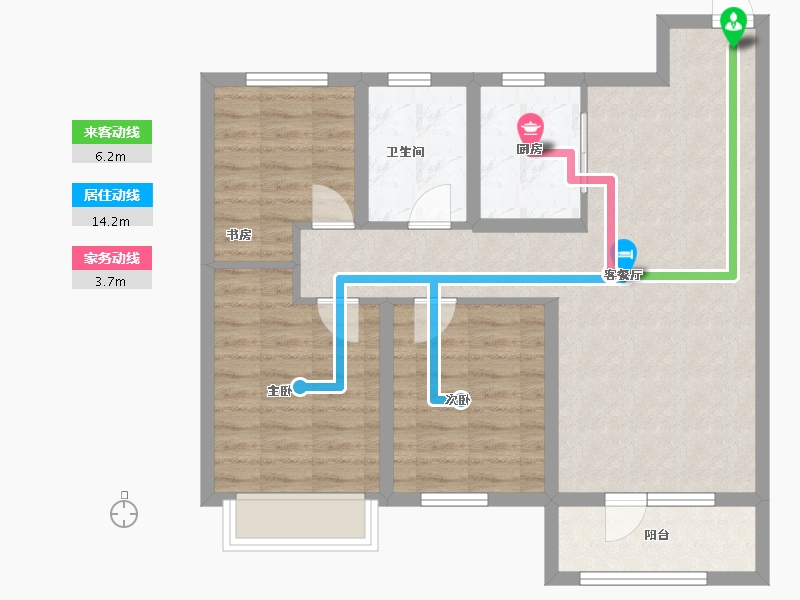 辽宁省-沈阳市-龙湖·原府-78.41-户型库-动静线