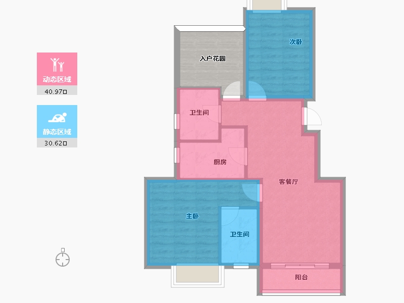 湖南省-长沙市-合能·枫丹星悦-71.45-户型库-动静分区