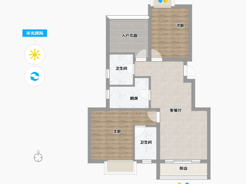 湖南省-长沙市-合能·枫丹星悦-71.45-户型库-采光通风