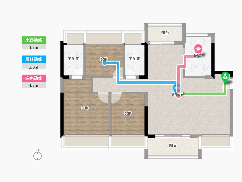 广东省-东莞市-金众柏悦公馆-90.35-户型库-动静线