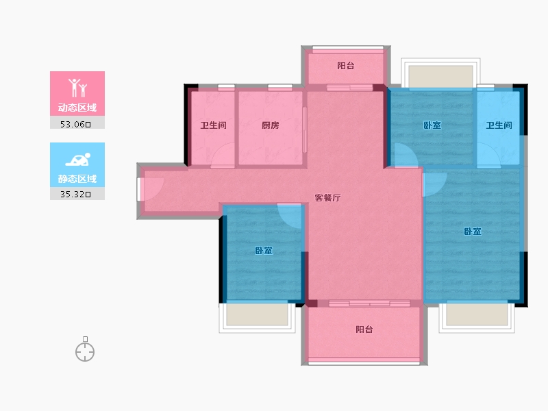 广东省-东莞市-碧桂园莞佳·云麓半山-79.26-户型库-动静分区