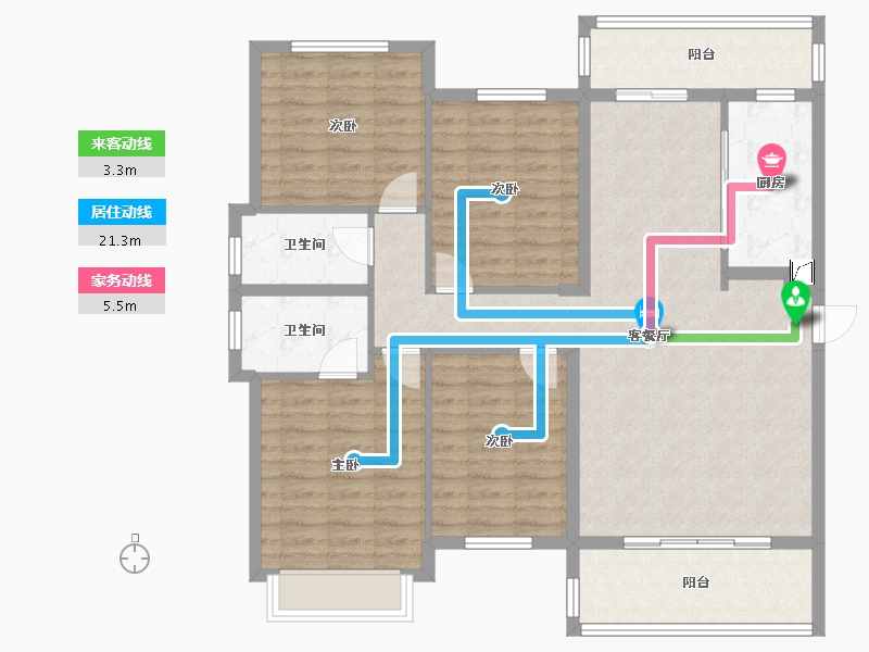 福建省-泉州市-银河华庭-126.68-户型库-动静线