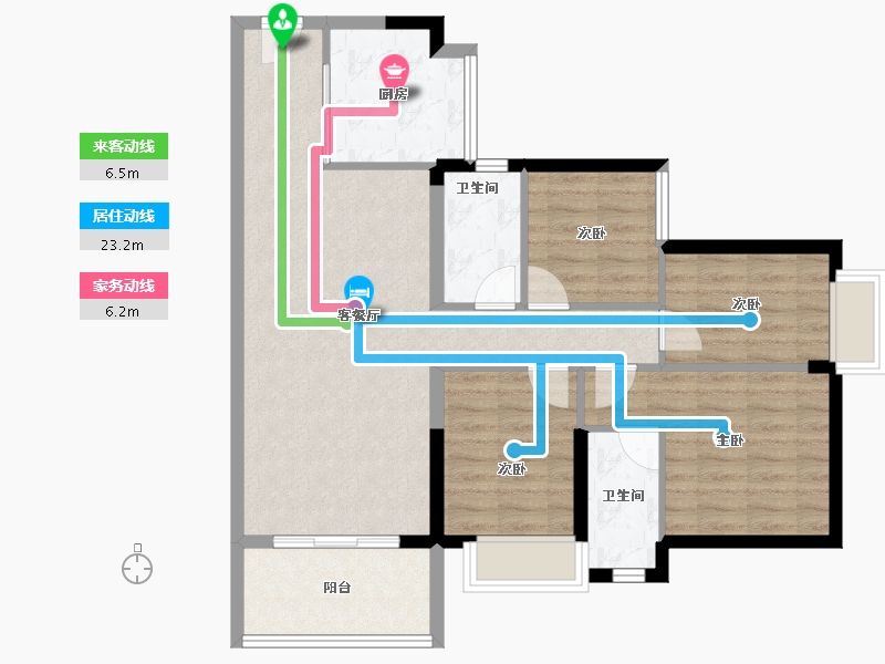 广东省-东莞市-松湖碧桂园·天钻-87.76-户型库-动静线