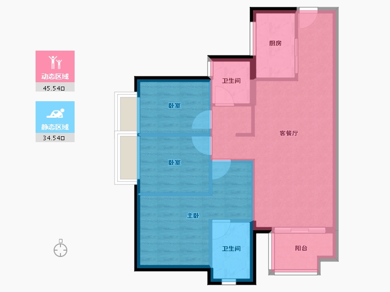 广东省-东莞市-万科汉邦松湖半岛-71.99-户型库-动静分区