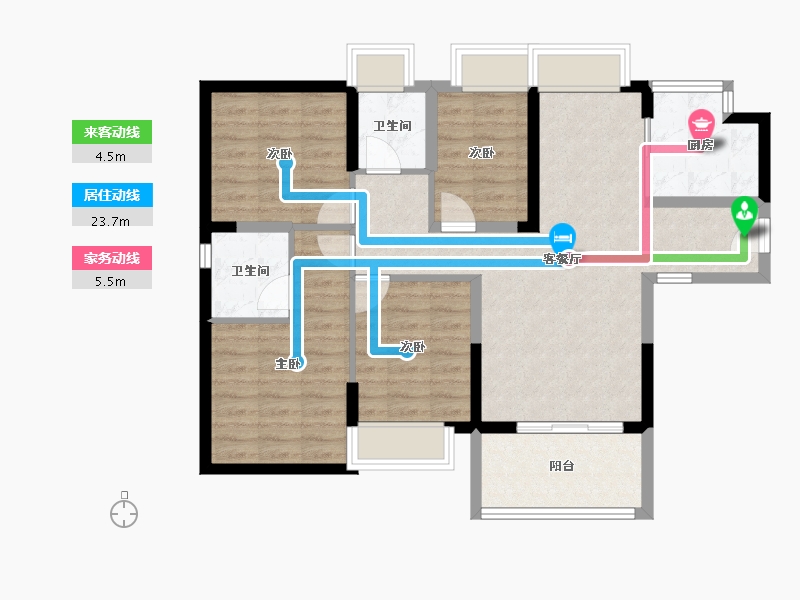 广东省-东莞市-松湖碧桂园·天钻-87.86-户型库-动静线