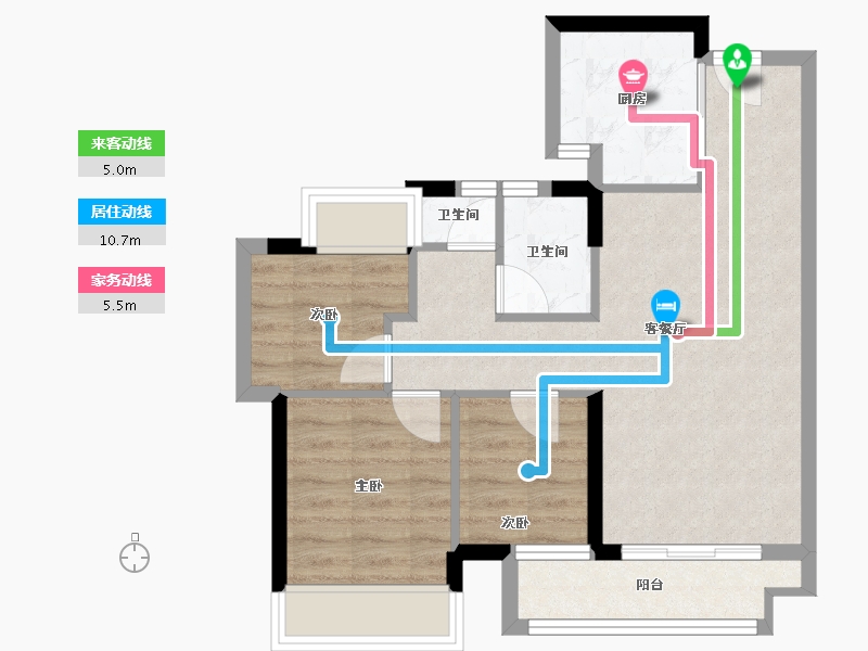 广东省-东莞市-华堂睿晟松湖云溪-60.67-户型库-动静线