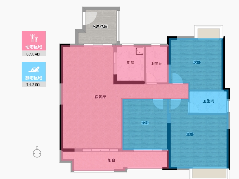 湖南省-湘潭市-湘江富力城-114.22-户型库-动静分区