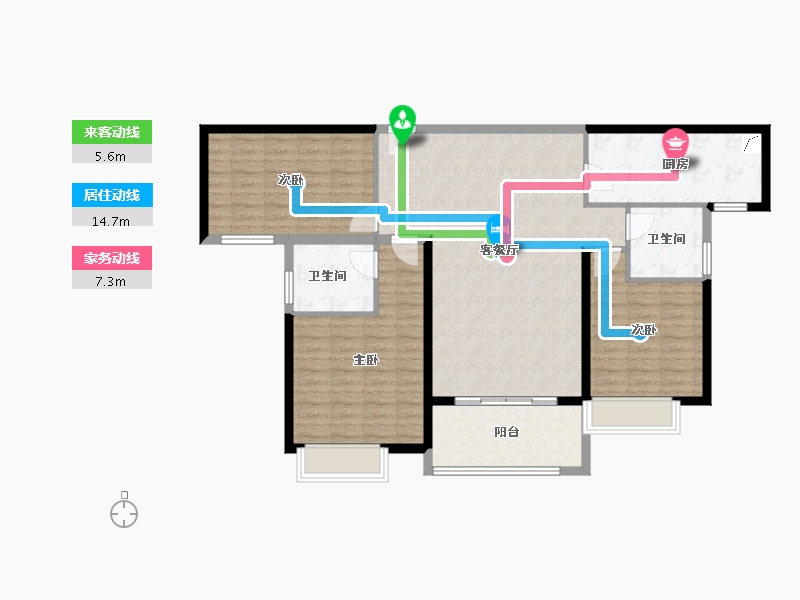 湖北省-武汉市-恒韵府-109.44-户型库-动静线