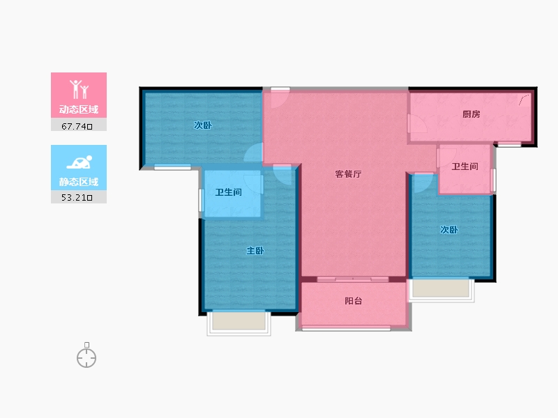 湖北省-武汉市-恒韵府-109.44-户型库-动静分区