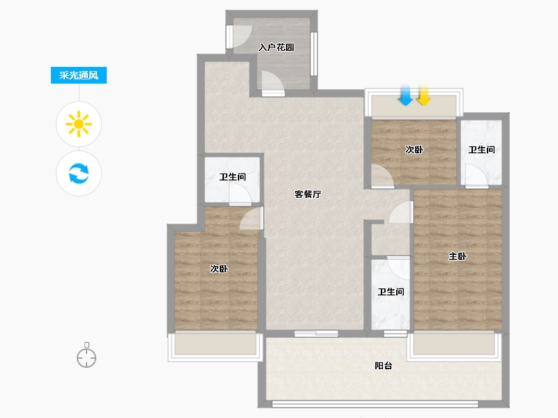 湖北省-十堰市-国瑞中心-70.00-户型库-采光通风