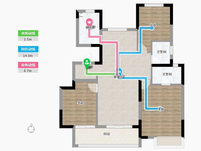 江苏省-常州市-龙宸铭著-95.20-户型库-动静线