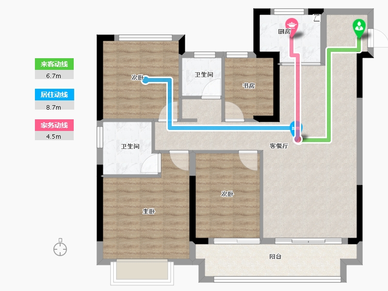 浙江省-宁波市-祥源漫城-97.55-户型库-动静线