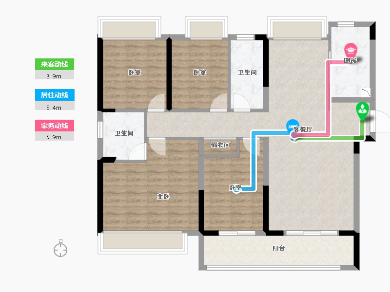 湖南省-湘潭市-湘江富力城-111.93-户型库-动静线