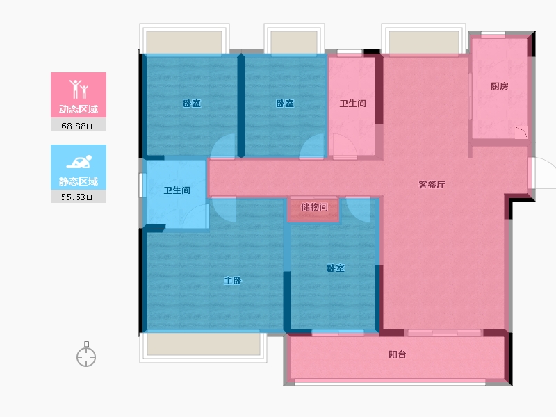 湖南省-湘潭市-湘江富力城-111.93-户型库-动静分区