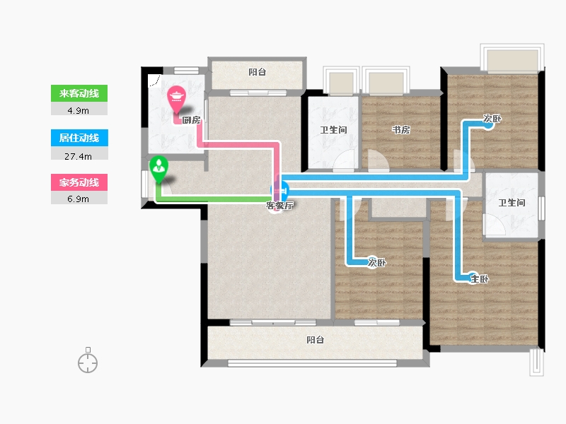 湖南省-湘潭市-湘江富力城-120.01-户型库-动静线