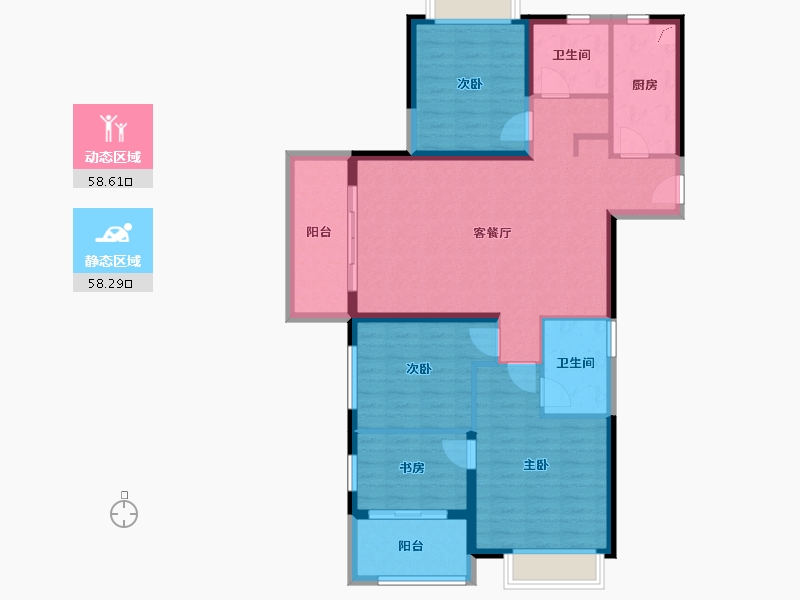 湖北省-武汉市-恒韵府-104.93-户型库-动静分区