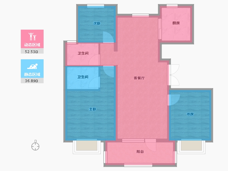 辽宁省-沈阳市-中国铁建御水澜湾-79.51-户型库-动静分区