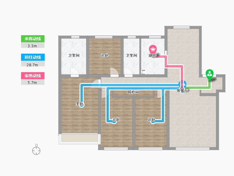 辽宁省-沈阳市-中海润山府-130.06-户型库-动静线