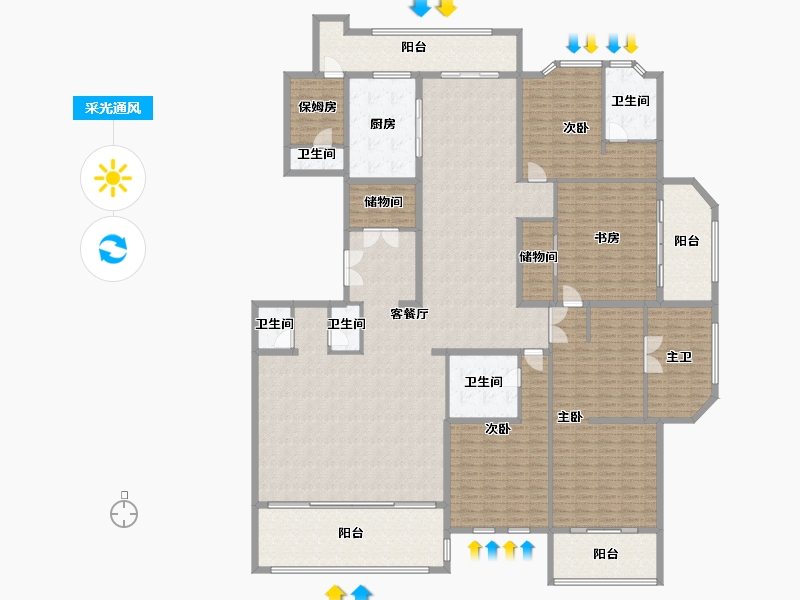 上海-上海市-云锦东方三期-326.06-户型库-采光通风