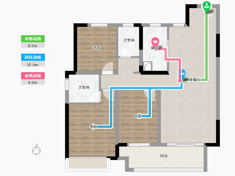 河南省-信阳市-御园小区-100.00-户型库-动静线