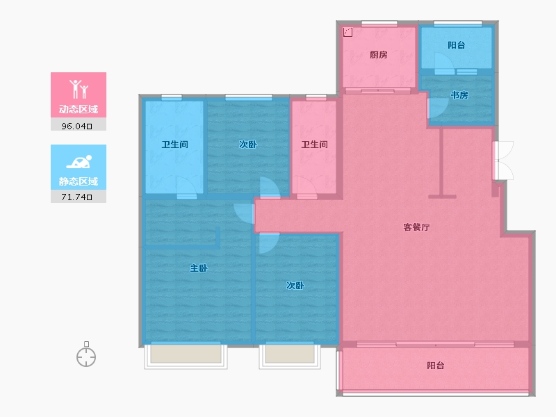 辽宁省-沈阳市-华润置地昭华里-153.13-户型库-动静分区