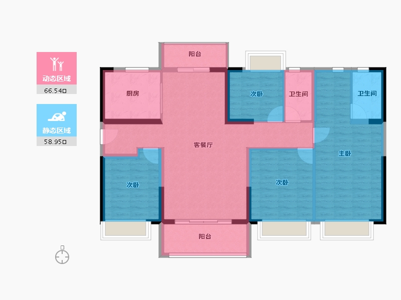 广东省-东莞市-松湖碧桂园·天钻-112.77-户型库-动静分区