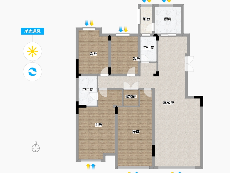 辽宁省-沈阳市-汇置尚郡-145.08-户型库-采光通风