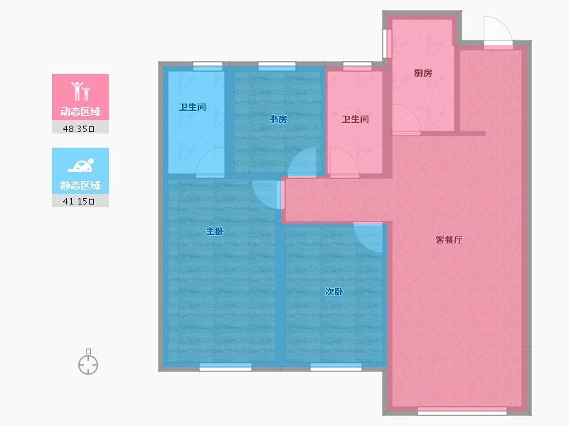 辽宁省-沈阳市-汇置尚郡-80.02-户型库-动静分区