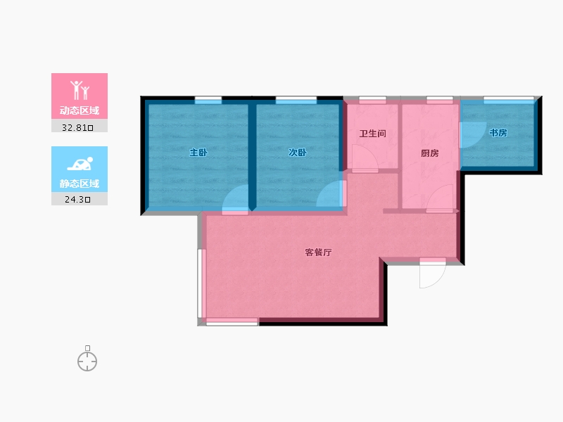 辽宁省-沈阳市-保利达沈河东-50.14-户型库-动静分区