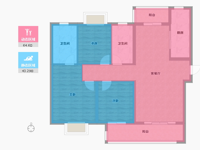 湖北省-武汉市-香港置地光明地产印湖云著-97.01-户型库-动静分区