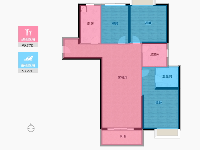 湖北省-武汉市-恒韵府-110.75-户型库-动静分区