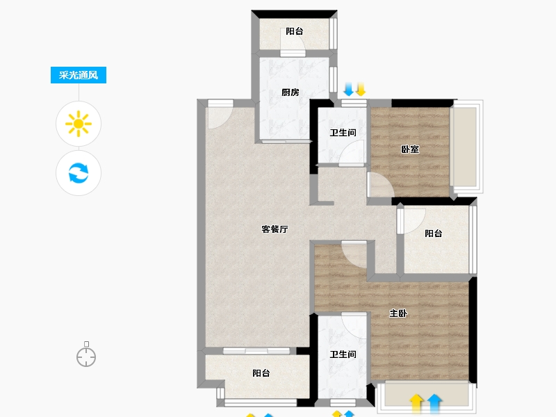 广东省-佛山市-招商悦府-78.00-户型库-采光通风