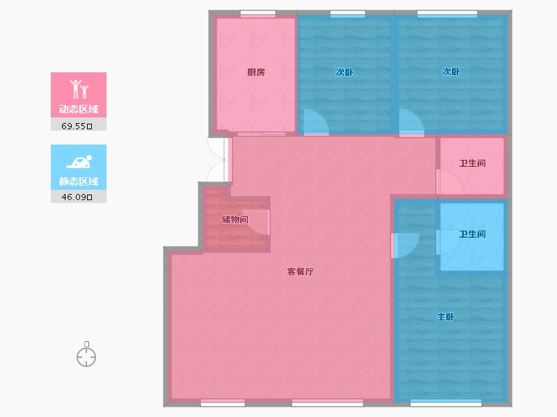 辽宁省-沈阳市-汇置尚郡-105.21-户型库-动静分区