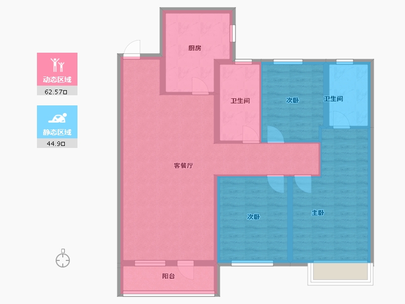 辽宁省-沈阳市-龙湖·原府-96.00-户型库-动静分区