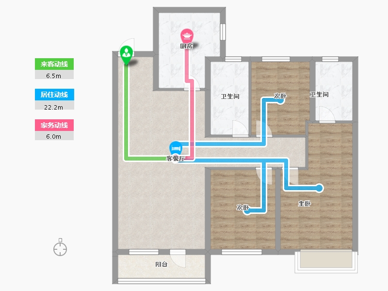 辽宁省-沈阳市-龙湖·原府-96.00-户型库-动静线