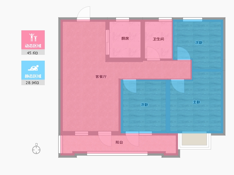 辽宁省-沈阳市-中国铁建御水澜湾-65.51-户型库-动静分区