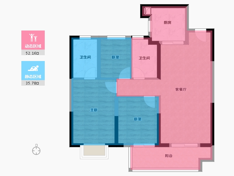 湖北省-武汉市-融创首创国际智慧生态城市-78.01-户型库-动静分区