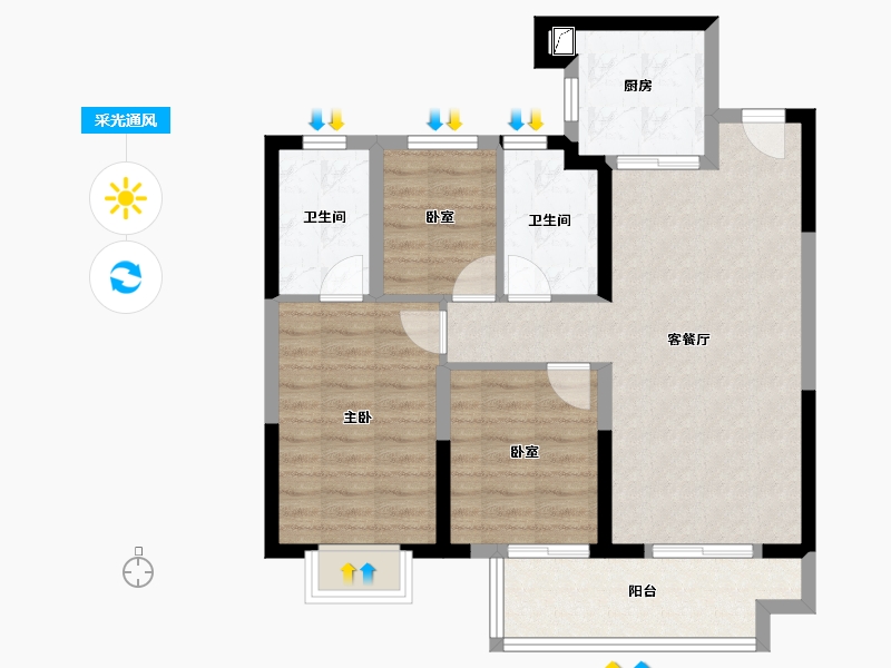 湖北省-武汉市-融创首创国际智慧生态城市-78.01-户型库-采光通风