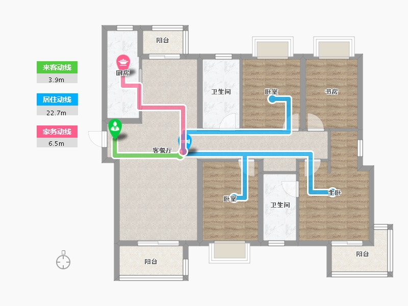 湖北省-武汉市-香港置地光明地产印湖云著-111.01-户型库-动静线